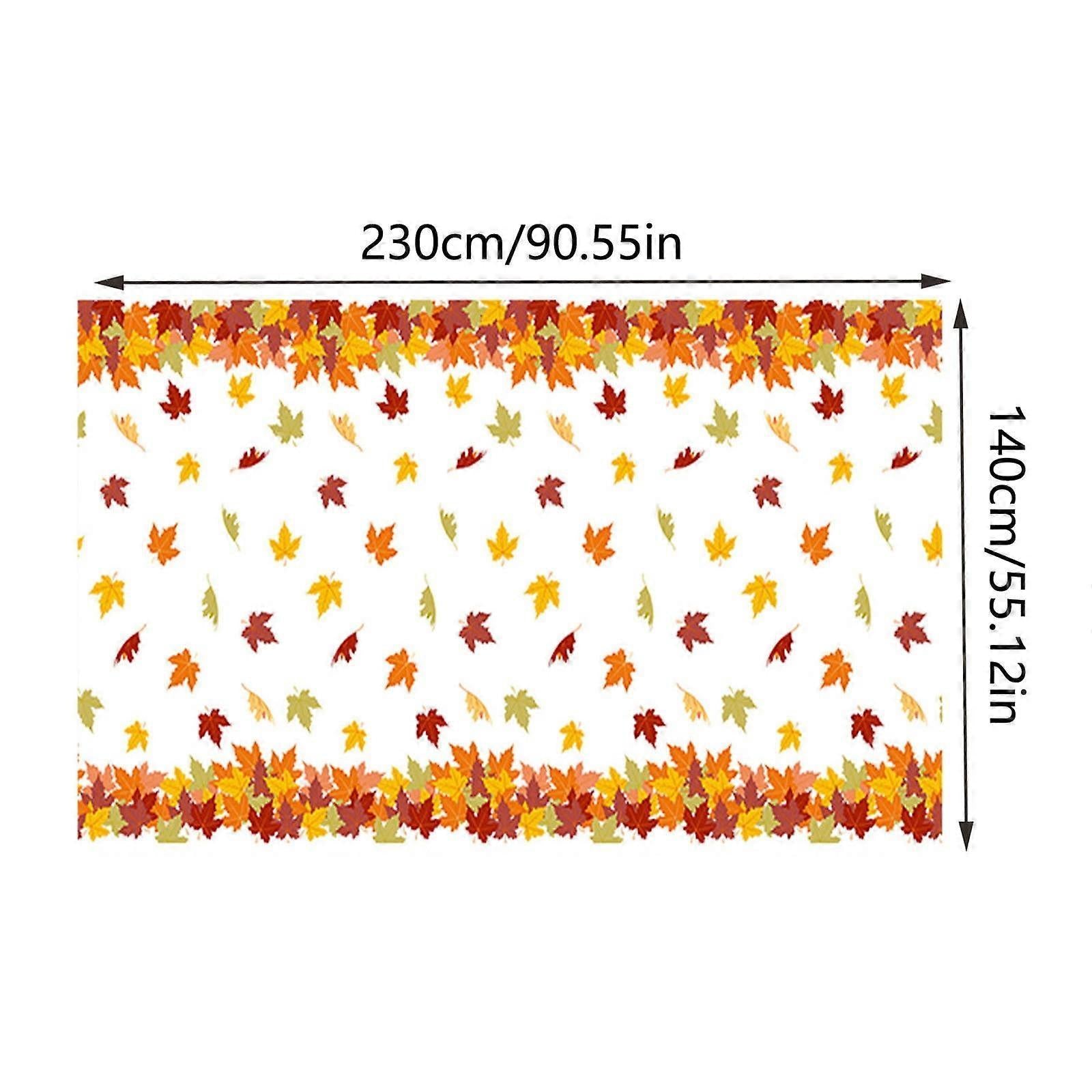 Thanksgiving Tablecloth Maple Leaf Accessories Holiday Party Background Wall Table Decoration 137*274cm V1263-JX-5772