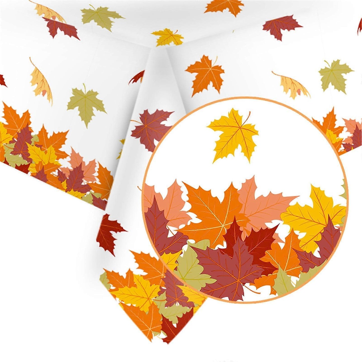 Thanksgiving Tablecloth Maple Leaf Accessories Holiday Party Background Wall Table Decoration 137*274cm V1263-JX-5772
