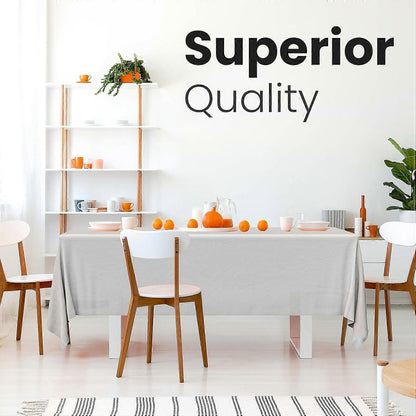 5 Pack Premium White Plastic Tablecloth - 108 x 54 in V1263-JX-5773