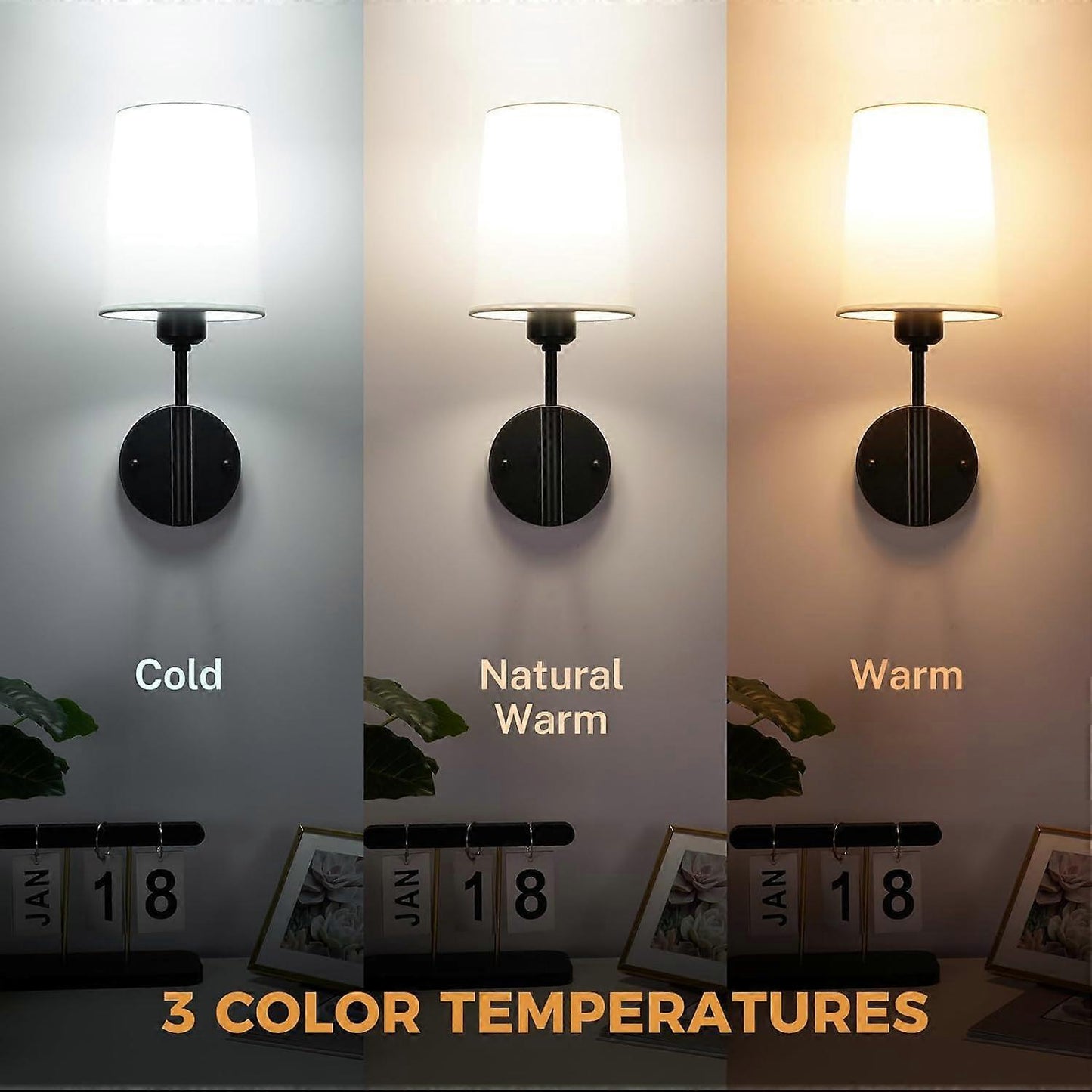 Battery Operated Wall Sconce Set of 2, LED, 13000mAh Rechargeable, Remote Dimmable V1263-JX-5777