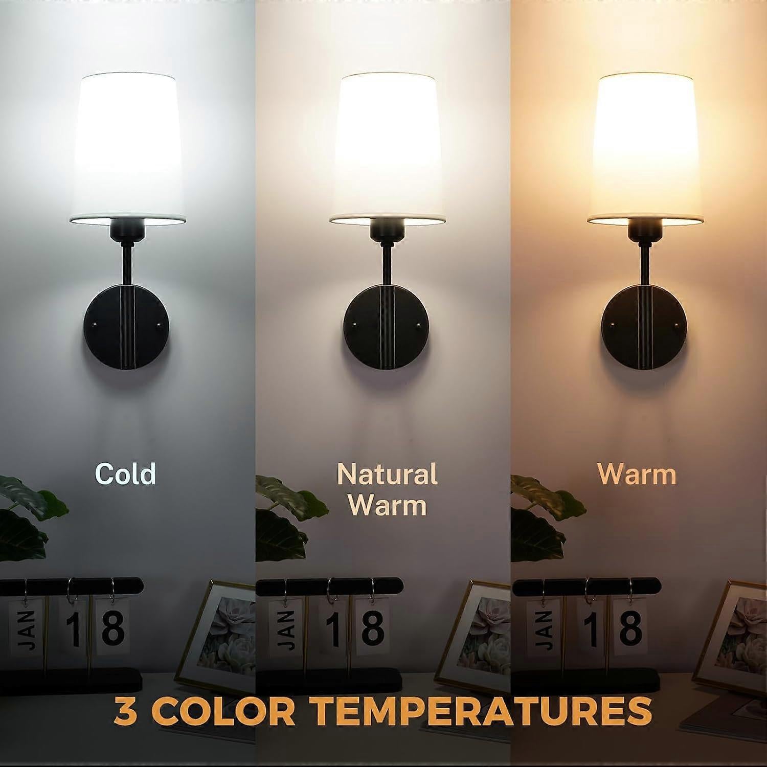 Battery Operated Wall Sconce Set of 2, LED, 13000mAh Rechargeable, Remote Dimmable V1263-JX-5777
