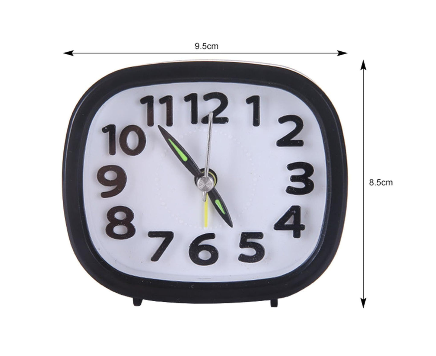 Table Clock Low Noise Multi-functional Round Small Bedside Analog Alarm Clock for Daily Use - White V1263-JX-578