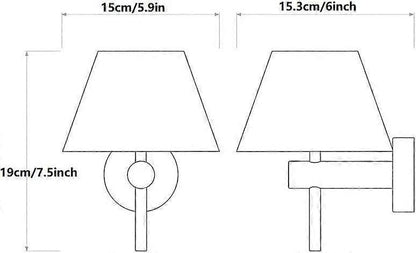 Battery Operated Wall Sconces Set of 2, USB Rechargeable Wireless Lamps, Remote, Linen Shade V1263-JX-5781