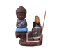 Porcelain Clay Little Buddha Censer Backflow Incense Burner Holder Ornament-Blue V1263-JX-579