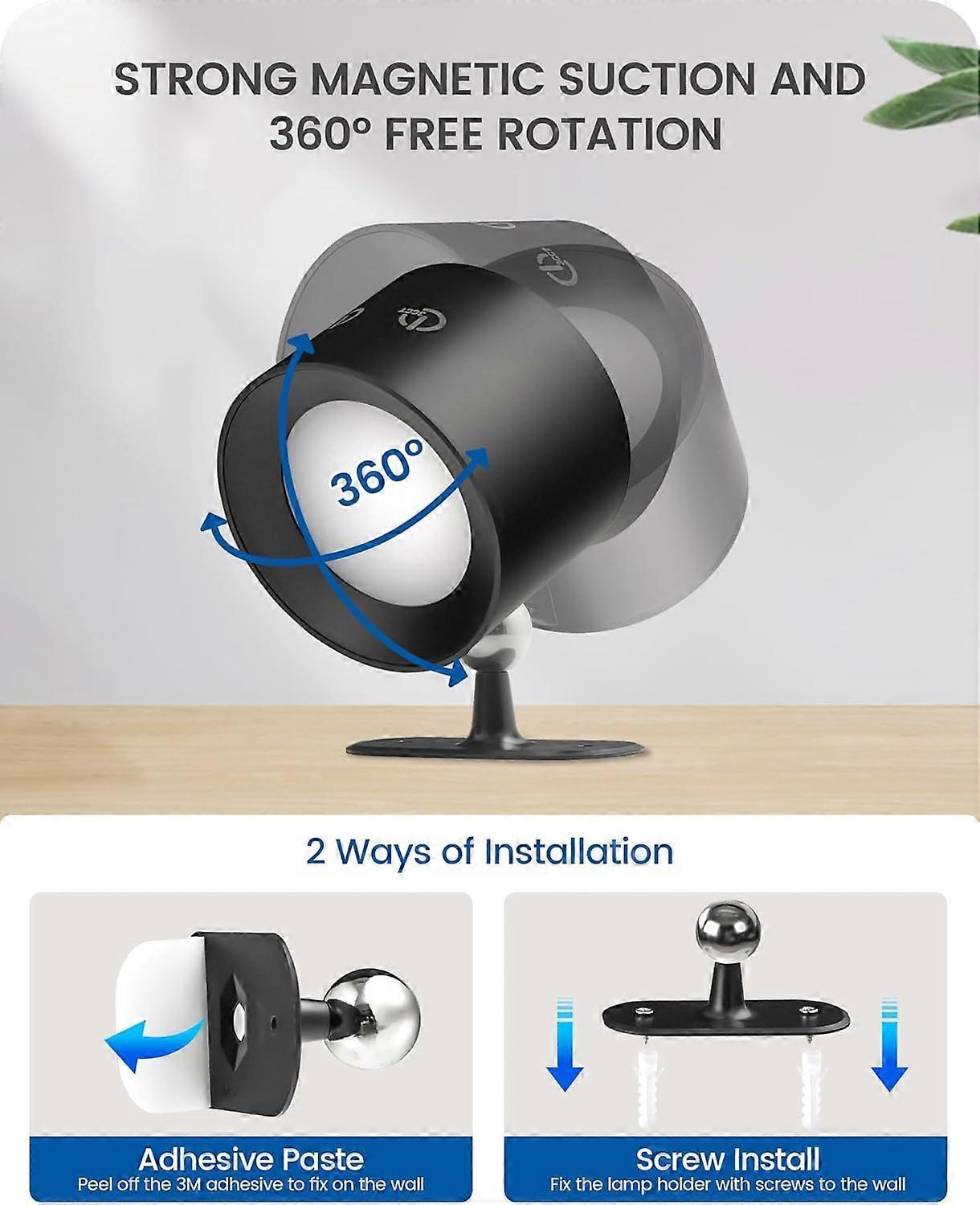 Battery Operated Wall Sconce Set of 2, Rechargeable RGB LED Lights, Remote, Black V1263-JX-5794