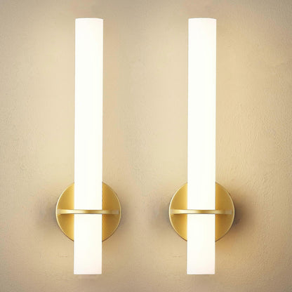 Gold Battery Operated Wall Sconce Set of 2, Rechargeable Wireless LED, Remote, Dimmable 3000K-6000K V1263-JX-5795