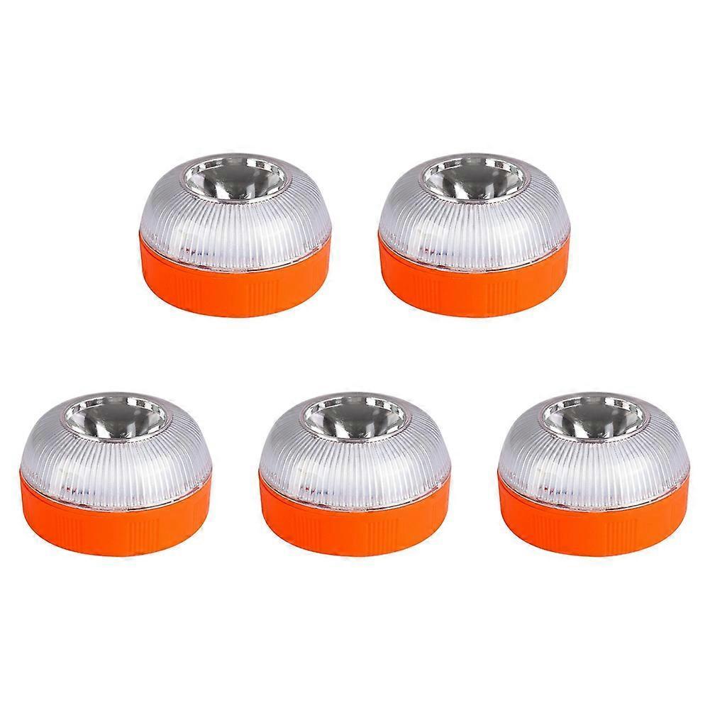 V16 Emergency LED Warning Lights 5PCS, White & Yellow Beacon Traffic Light V1263-JX-5796