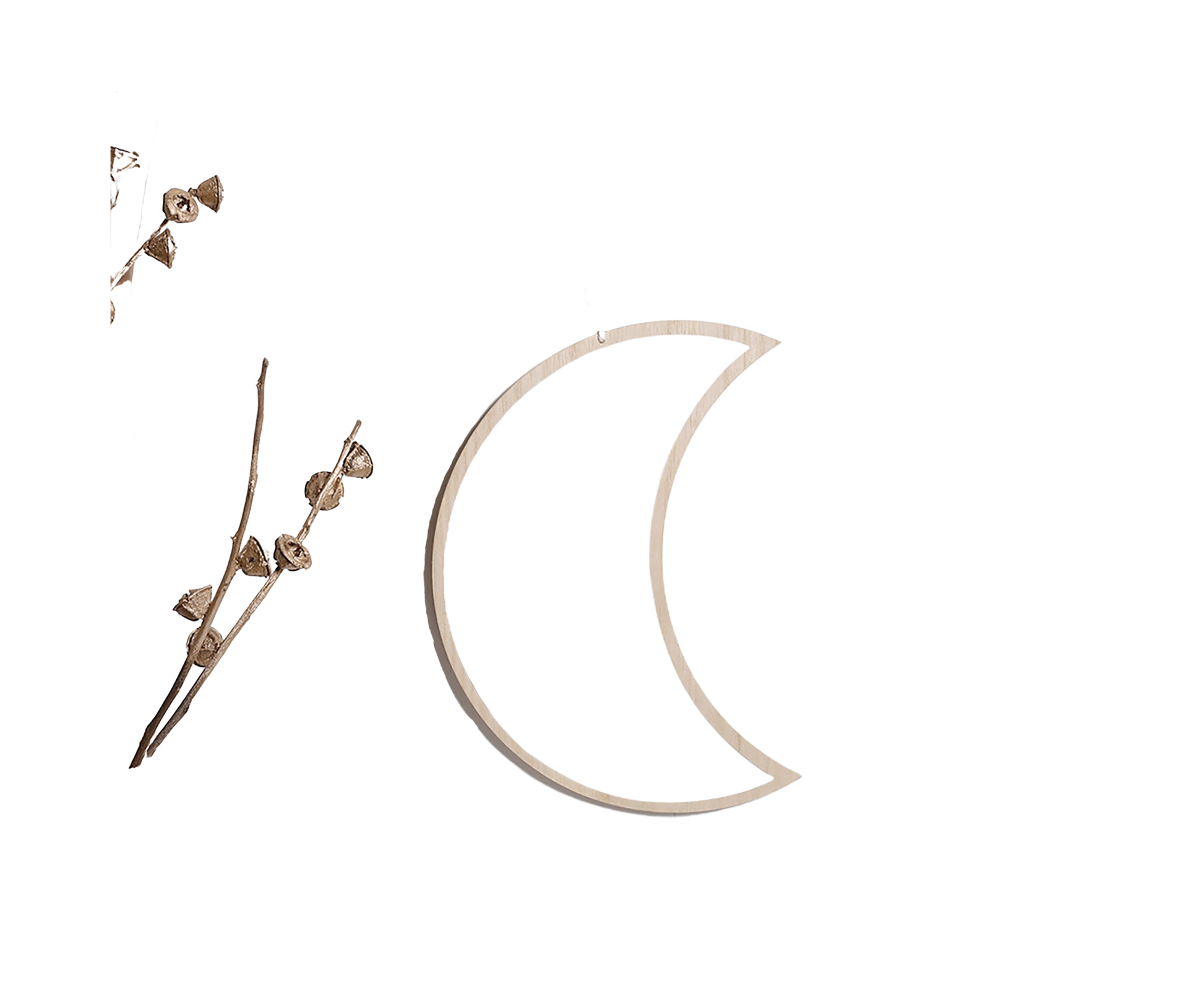 Moon Shape Mirror Decor for Bedroom-Natural V1263-JX-580