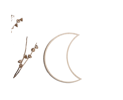 Moon Shape Mirror Decor for Bedroom-Natural V1263-JX-580