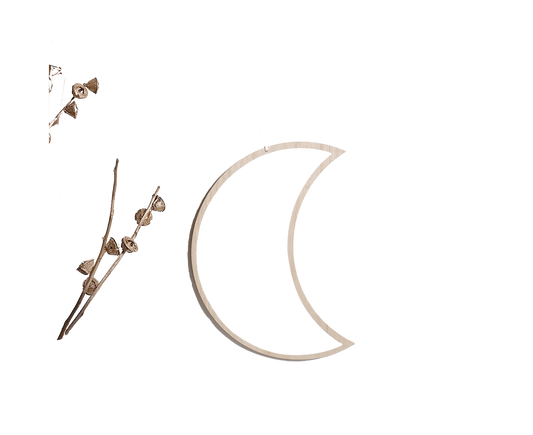 Moon Shape Mirror Decor for Bedroom-Natural V1263-JX-580