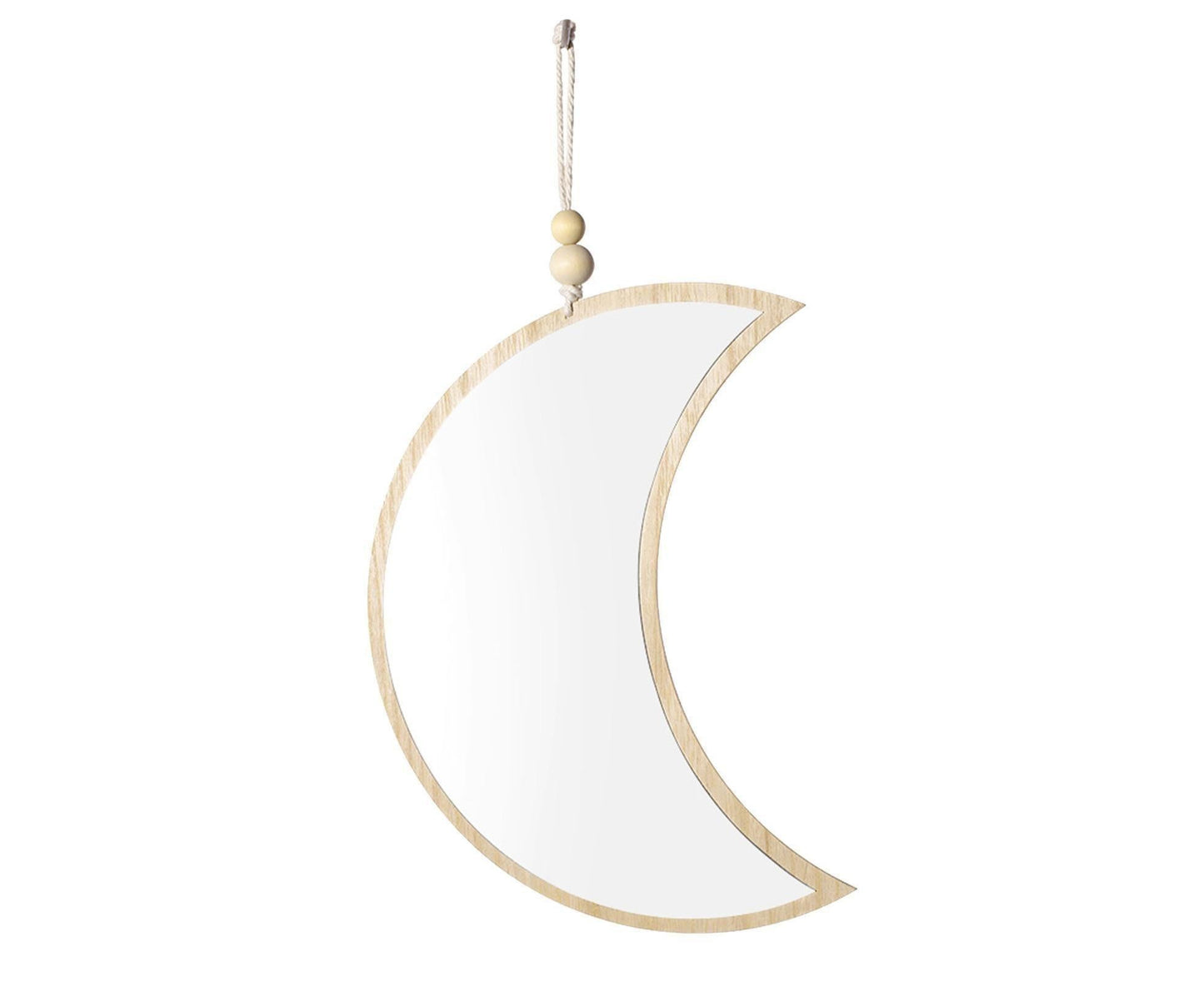 Moon Shape Mirror Decor for Bedroom-Natural V1263-JX-580