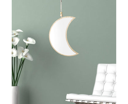 Moon Shape Mirror Decor for Bedroom-Natural V1263-JX-580