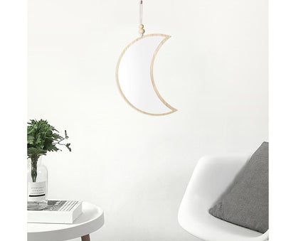 Moon Shape Mirror Decor for Bedroom-Natural V1263-JX-580