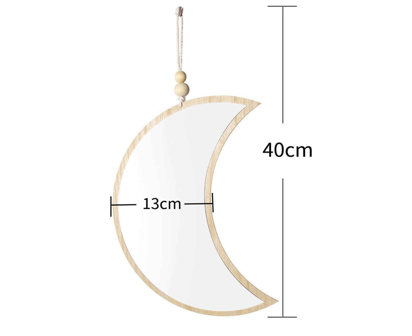 Moon Shape Mirror Decor for Bedroom-Natural V1263-JX-580