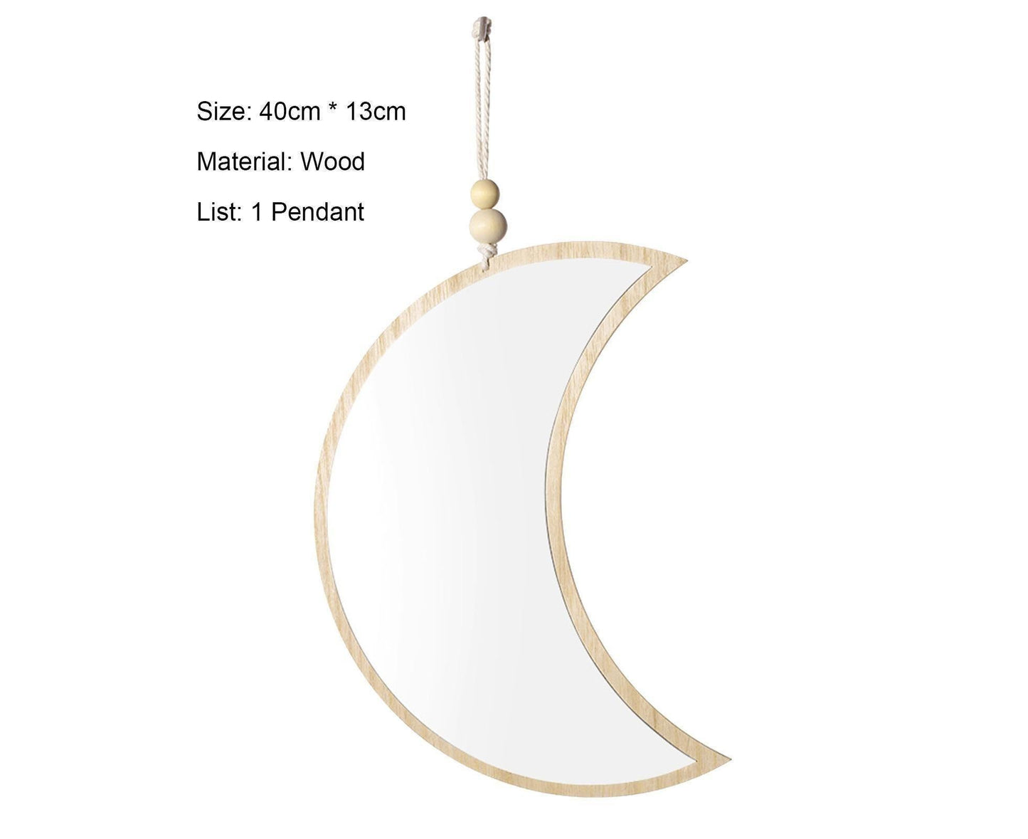 Moon Shape Mirror Decor for Bedroom-Natural V1263-JX-580