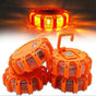 Roadside Emergency LED Flare Lights 4 Pack, Flashing Beacon Disc Warning Kit V1263-JX-5800