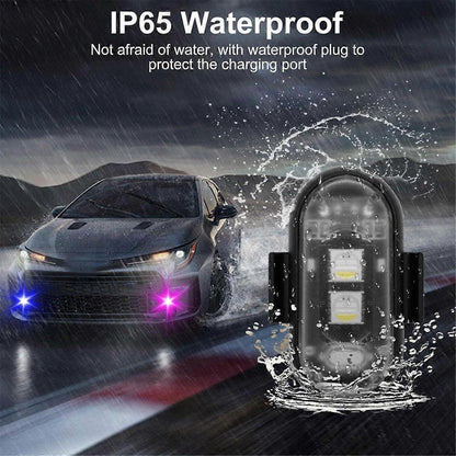 Wireless LED Strobe Lights 4PCS with Remote, 8 Colors USB Rechargeable Waterproof V1263-JX-5801