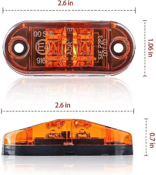 LED Side Marker Lights 10PCS, 12V Waterproof Car Truck Warning Tail Lamps V1263-JX-5803