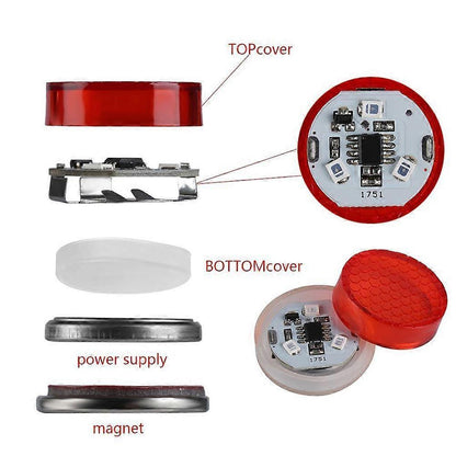 Wireless Red Warning Light 2PCS, Induction High Brightness Vehicle Light V1263-JX-5805