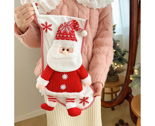 Large Capacity Xmas Stocking-White V1263-JX-581