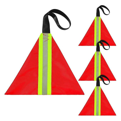 Security Tow Flag 4PCS, Red Reflective Warning Flags for Truck Trailer Loads V1263-JX-5810