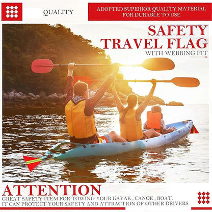 Security Tow Flag 4PCS, Red Reflective Warning Flags for Truck Trailer Loads V1263-JX-5810