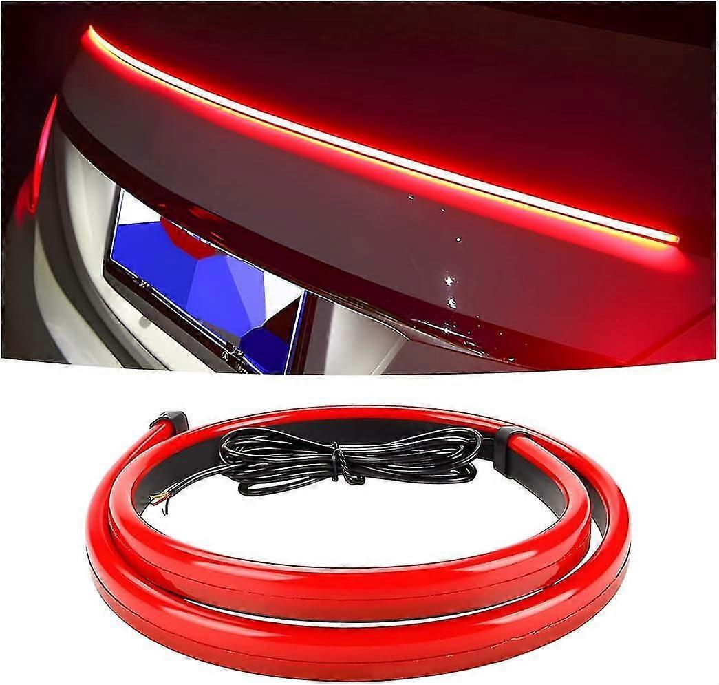 LED Brake Light Strip 35 Inch, Red 144 LEDs DC12V Rear Warning Light Bar V1263-JX-5812