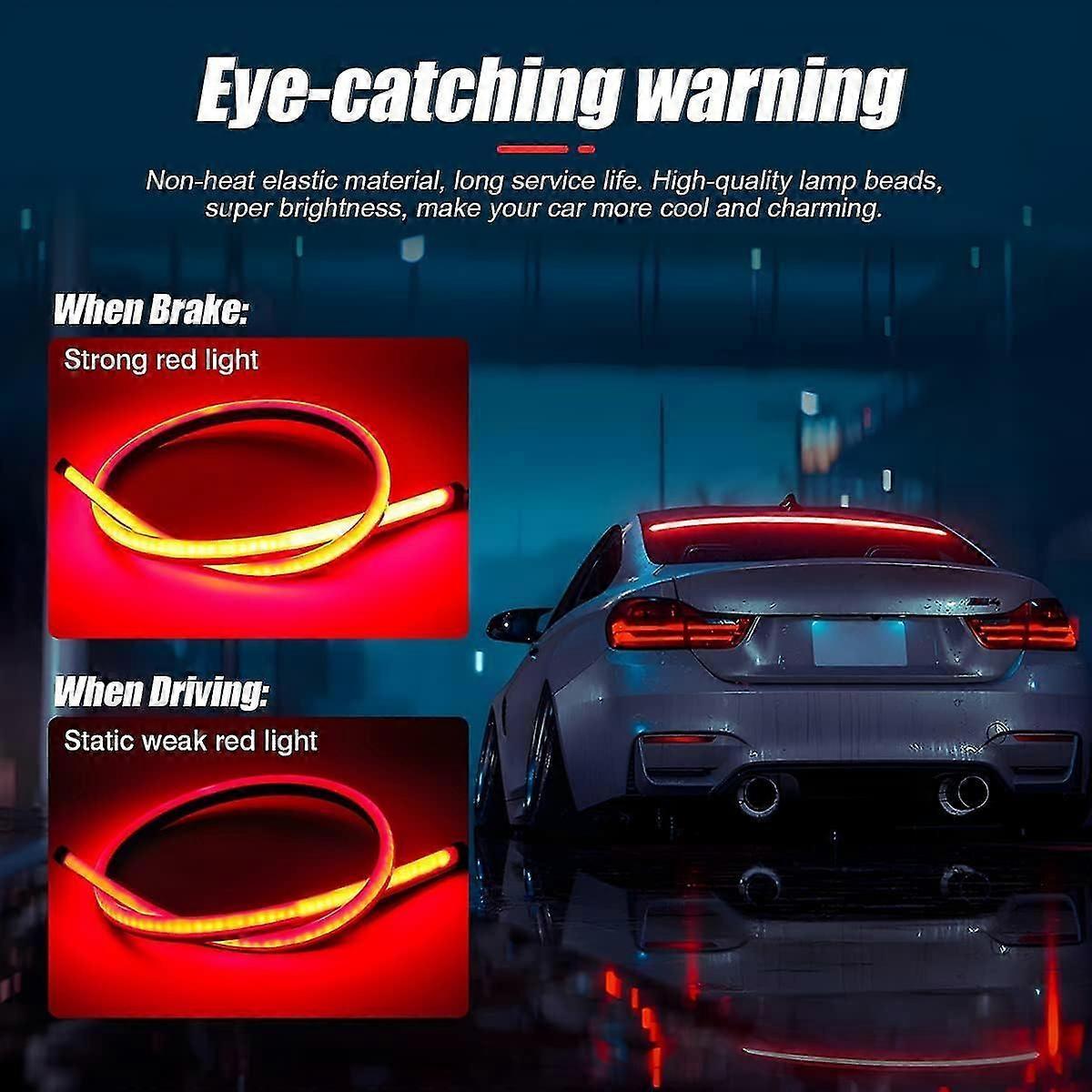 LED Brake Light Strip 35 Inch, Red 144 LEDs DC12V Rear Warning Light Bar V1263-JX-5812