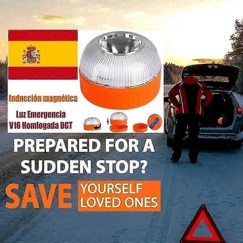 V16 Homologated Emergency Beacon Light, Rechargeable LED Warning Lamp V1263-JX-5813