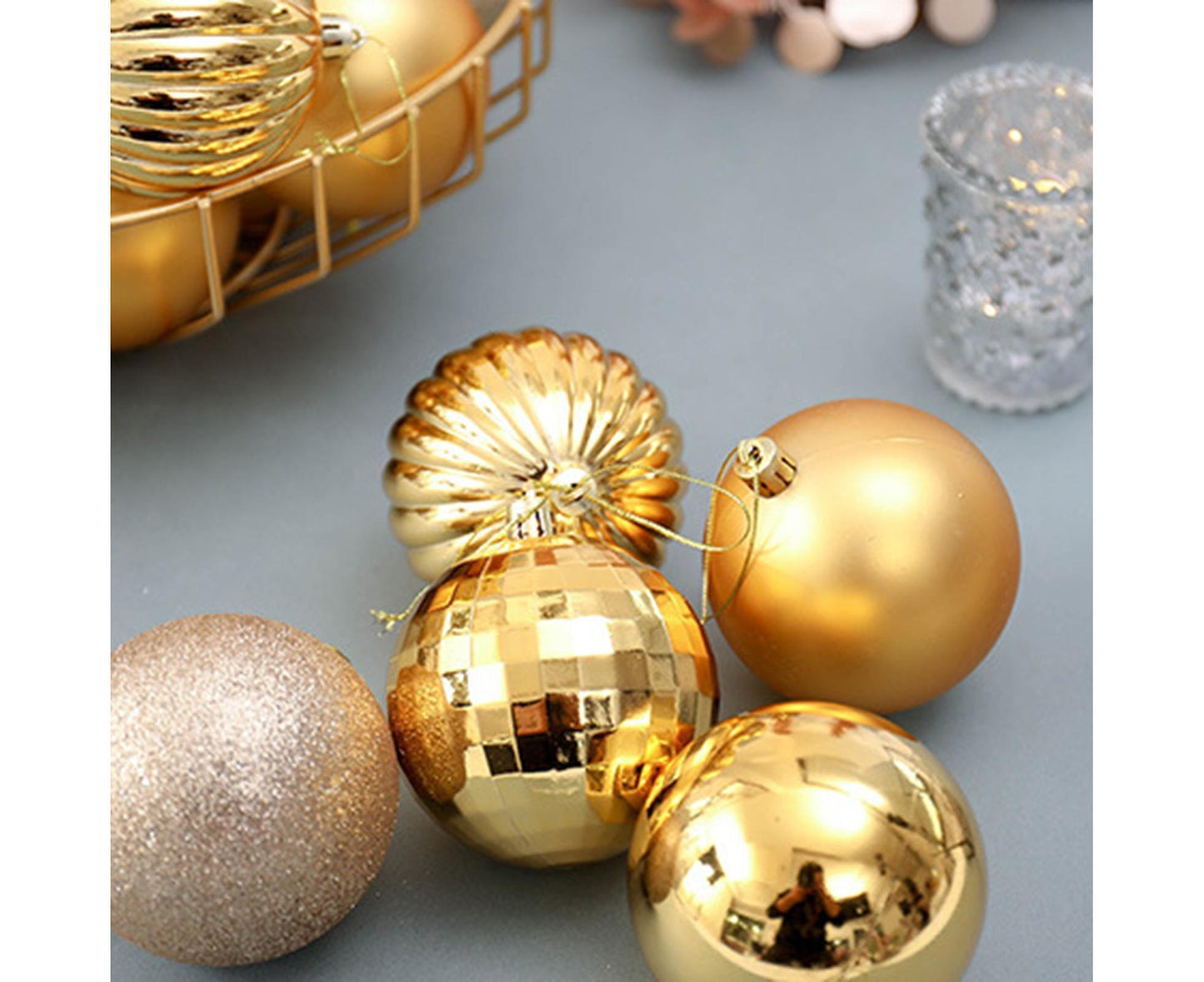 34Pcs Shatterproof Ball for Home-Golden V1263-JX-582