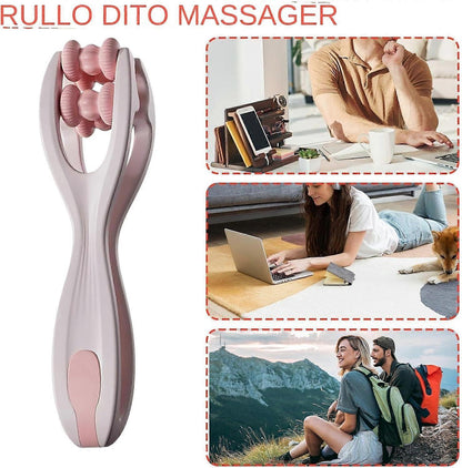 Hand Massage Roller Double Ball Design, Pink Hand Massager Tool V1263-JX-5820