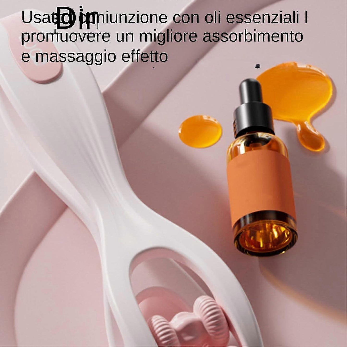 Hand Massage Roller Double Ball Design, Pink Hand Massager Tool V1263-JX-5820
