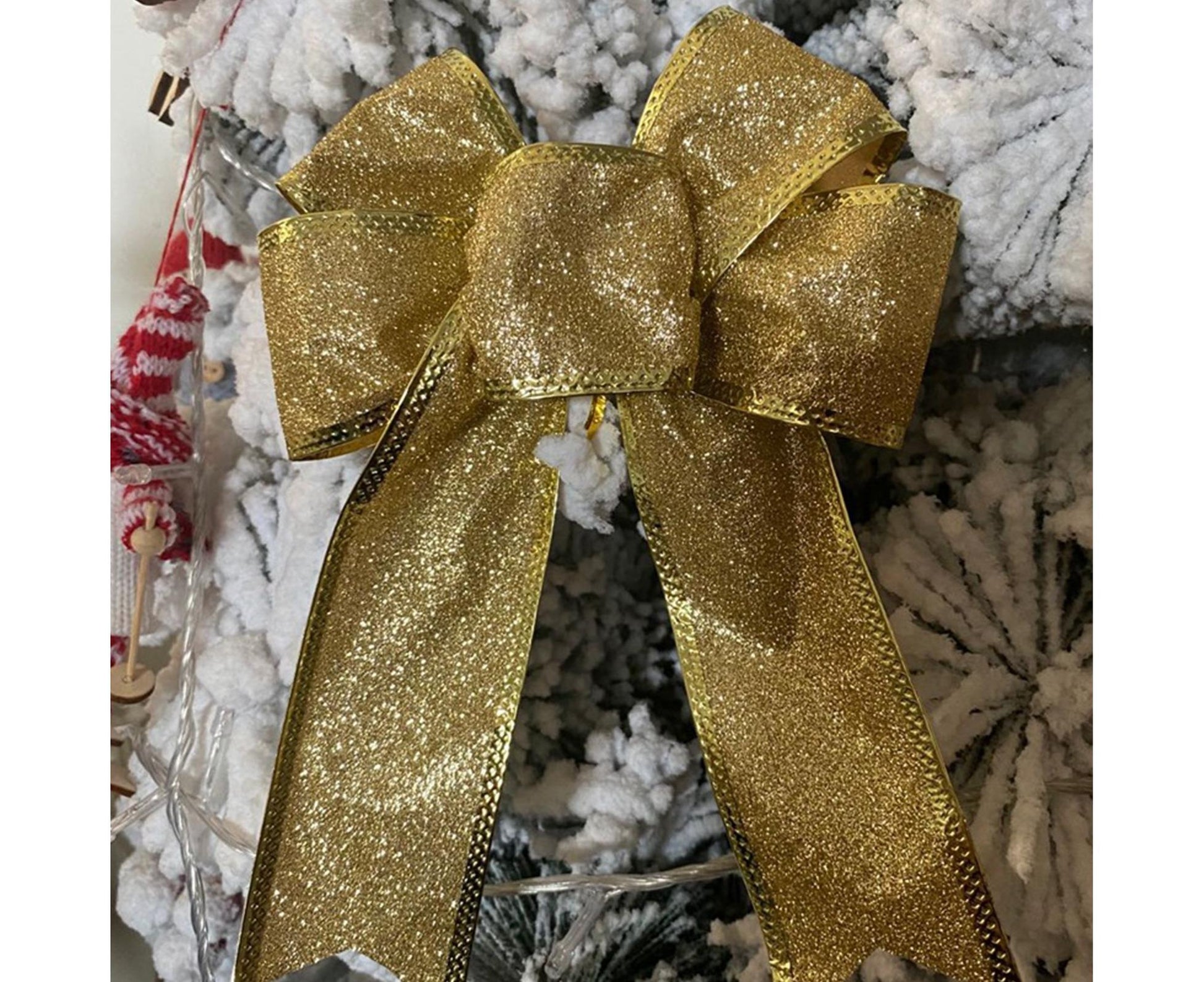 10Pcs Christmas Bows Party Supplies-Golden V1263-JX-583