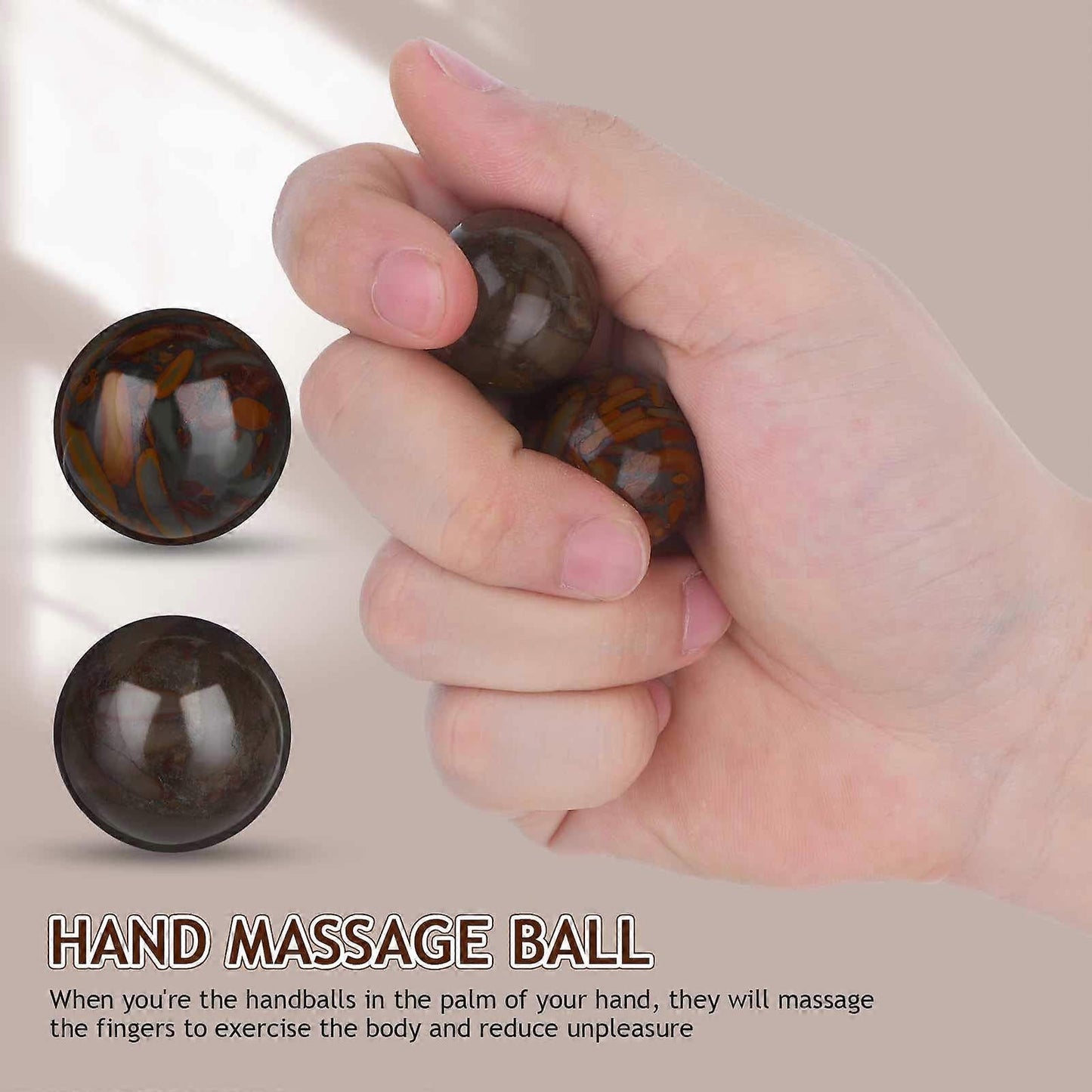 Stone Hand Massage Balls 2PCS, Small Rolling Hand Therapy Balls V1263-JX-5832