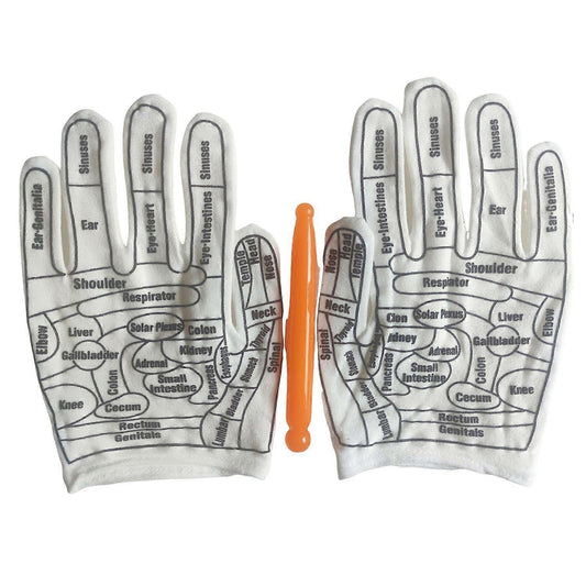 Reflexology Hand Massage Gloves Set with Acupressure Wand V1263-JX-5847