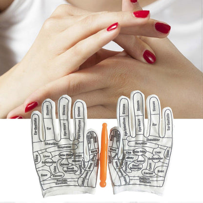 Reflexology Hand Massage Gloves Set with Acupressure Wand V1263-JX-5847