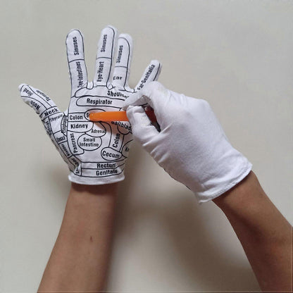 Reflexology Hand Massage Gloves Set with Acupressure Wand V1263-JX-5847
