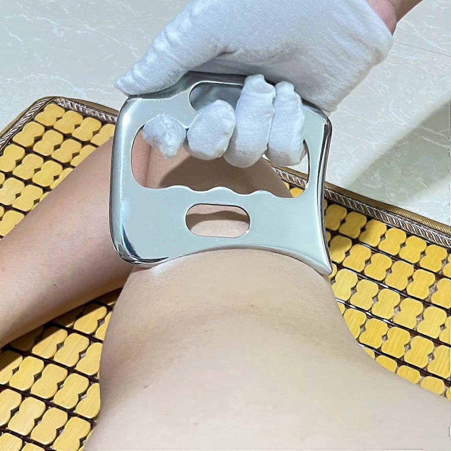 Stainless Steel Guasha Board Massage Stone, Body IASTM Therapy Tool for Soft Tissue & Physiotherapy V1263-JX-5853