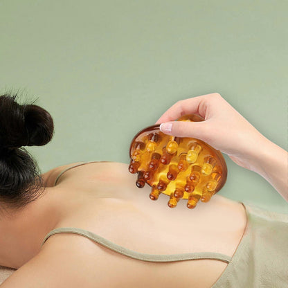 Manual Head Massage Comb Brush, Round Smooth Guasha Tool for Scalp & Travel Use V1263-JX-5854