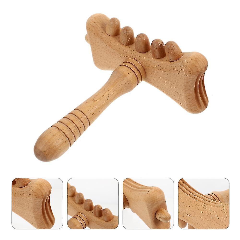 Wooden Multi-Function Guasha Stick, Practical Body Massage Tool V1263-JX-5858