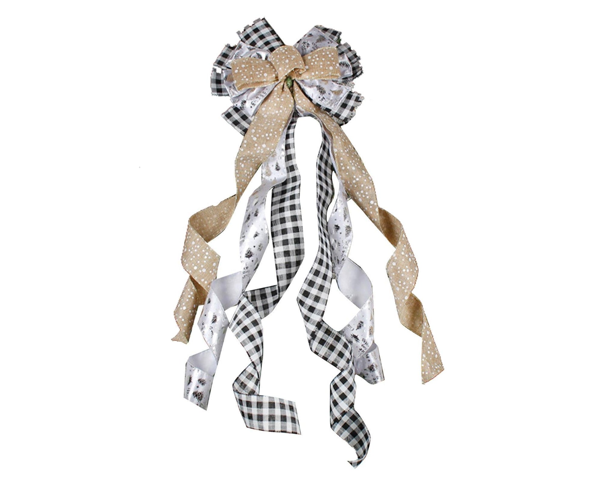 Tree Ribbon Bow Pendant for Christmas-Golden V1263-JX-586