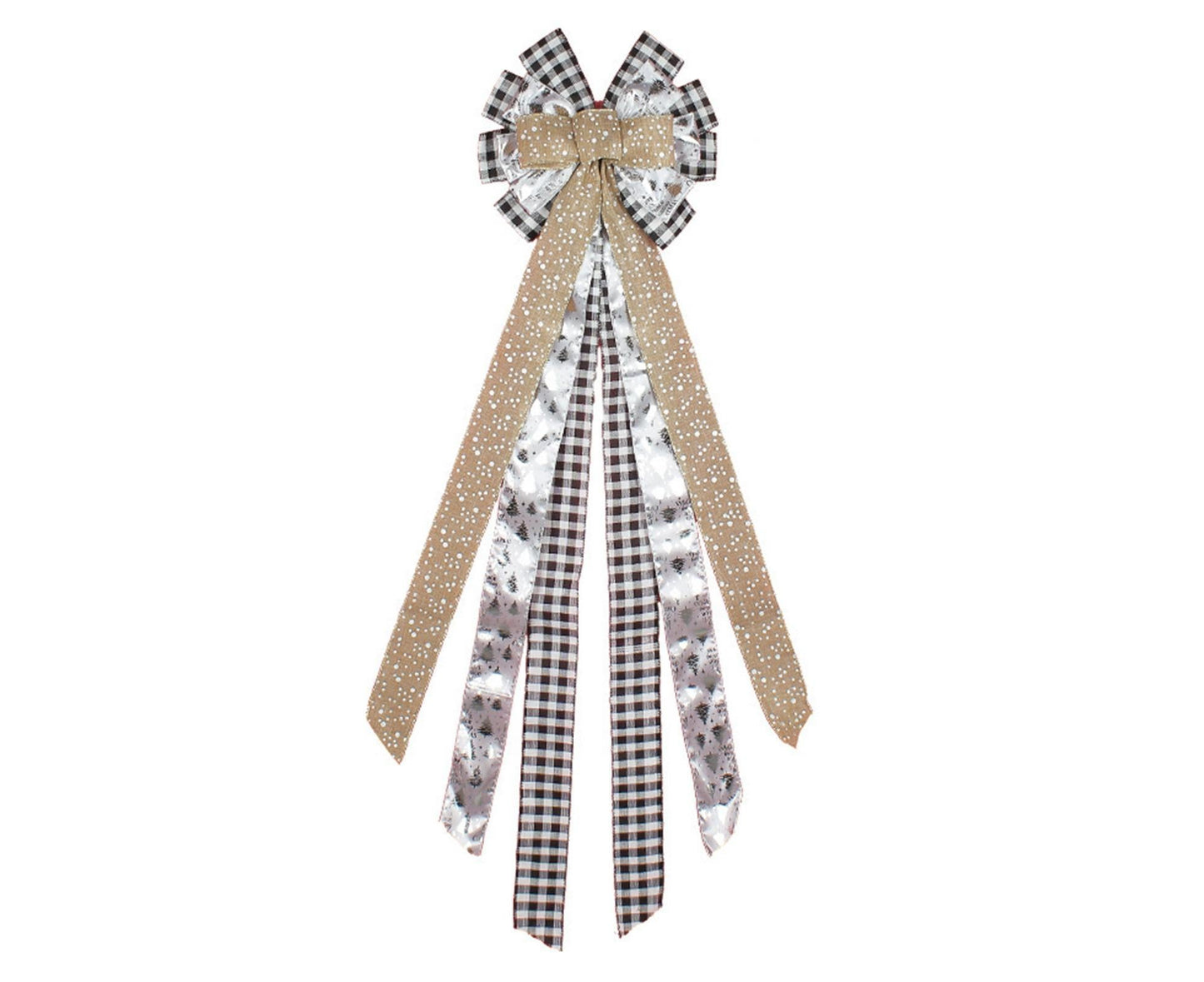 Tree Ribbon Bow Pendant for Christmas-Golden V1263-JX-586