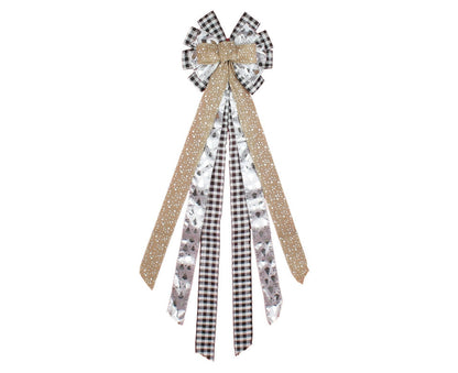 Tree Ribbon Bow Pendant for Christmas-Golden V1263-JX-586