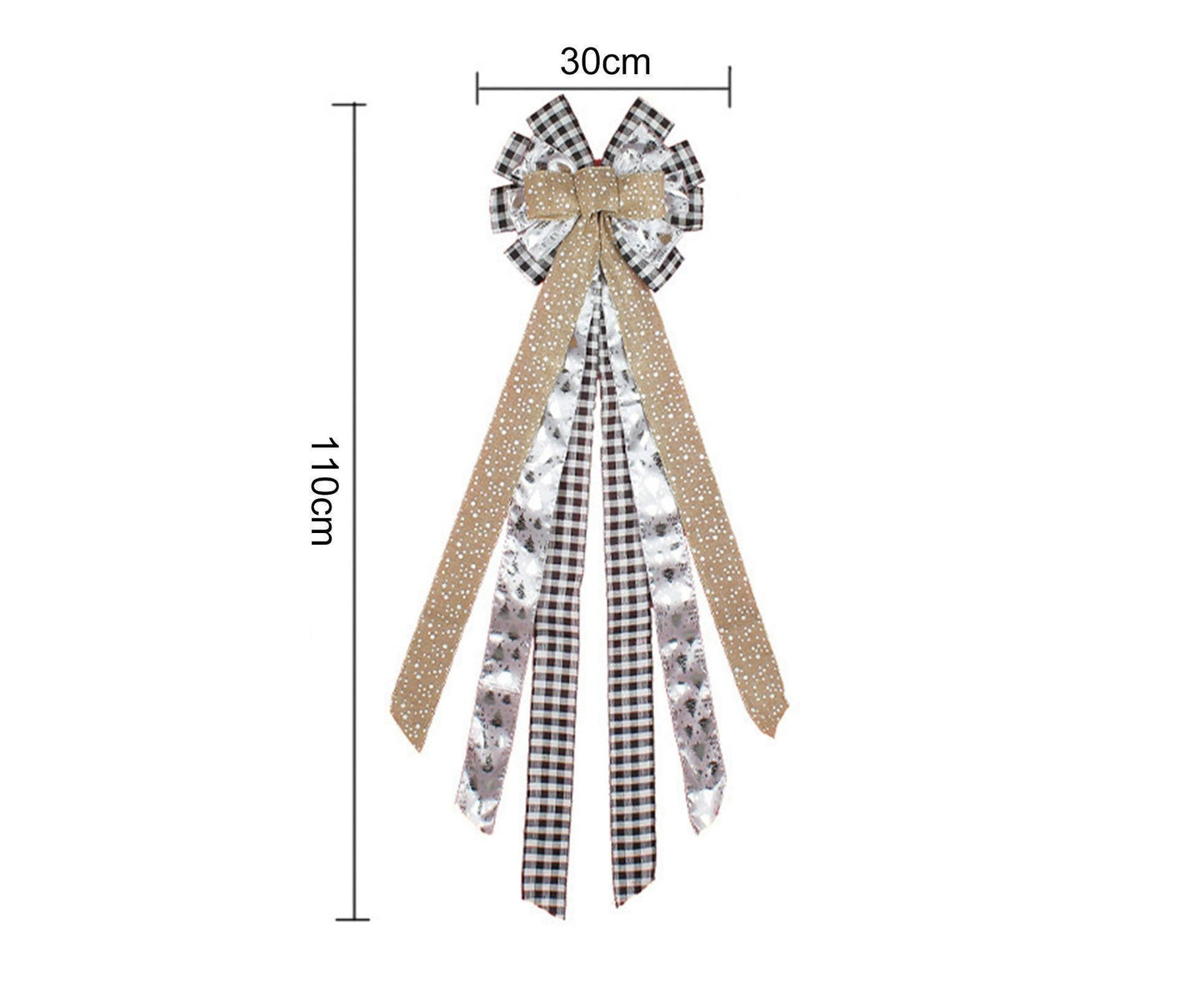Tree Ribbon Bow Pendant for Christmas-Golden V1263-JX-586