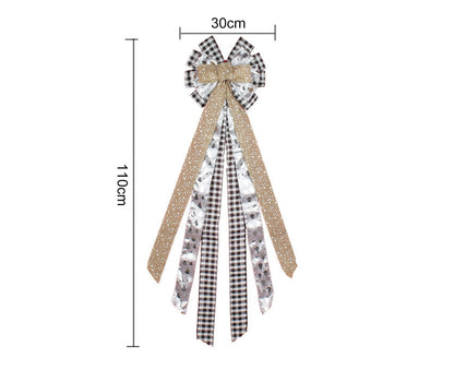 Tree Ribbon Bow Pendant for Christmas-Golden V1263-JX-586
