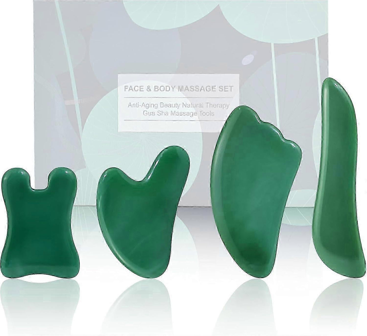 New Guasha Massage Set, 4pcs Gua Sha Facial Scraping Tools for SPA Use V1263-JX-5861