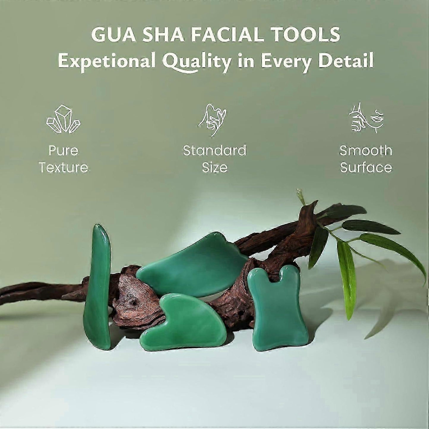 New Guasha Massage Set, 4pcs Gua Sha Facial Scraping Tools for SPA Use V1263-JX-5861