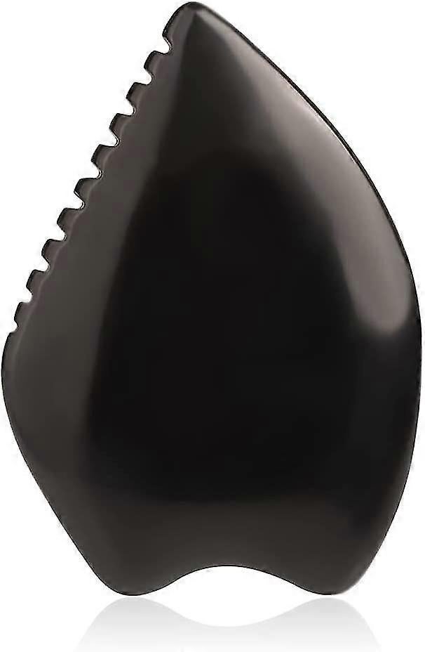 Bian Stone Facial Guasha Comb, Face Massage Scraping Tool, Black (1pc) V1263-JX-5866