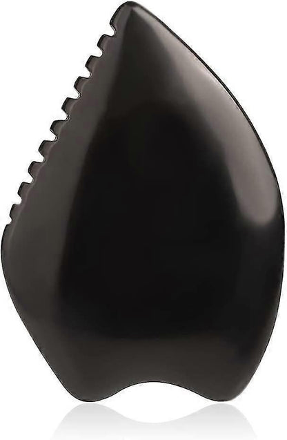Bian Stone Facial Guasha Comb, Face Massage Scraping Tool, Black (1pc) V1263-JX-5866