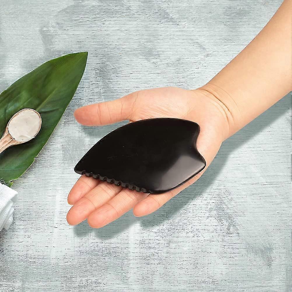 Bian Stone Facial Guasha Comb, Face Massage Scraping Tool, Black (1pc) V1263-JX-5866